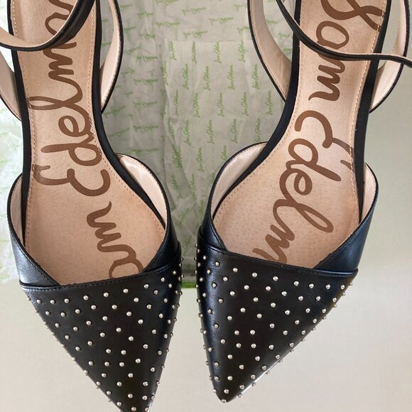Sam Edelman black studded pointy toe flats - Picture 9 of 16